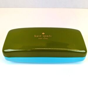 Kate Spade Eyeglasses / Sunglasses Case Green & Blue Hard Clamshell